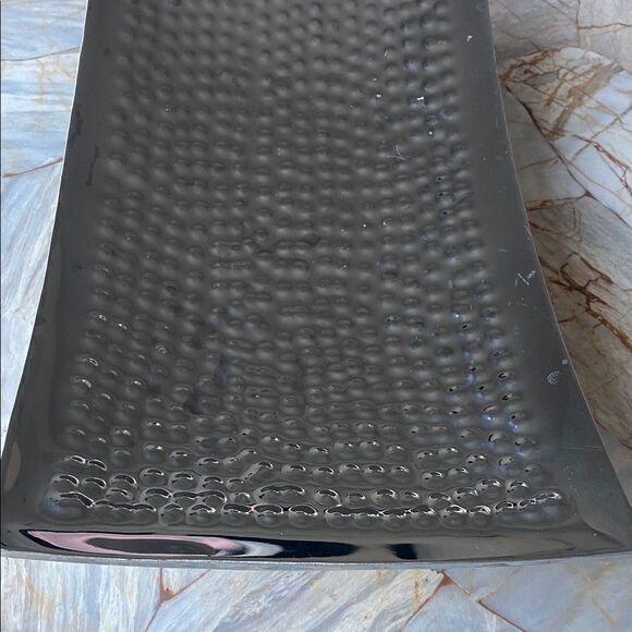 Rectangular Textured Gray Tray - Picture 3 of 8